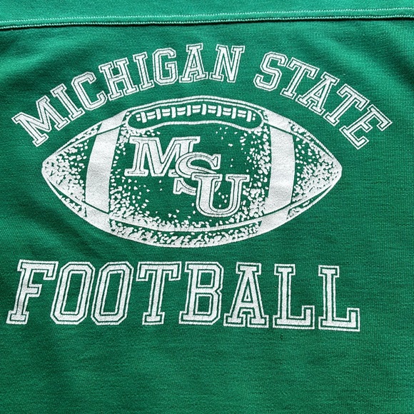 Vintage Artex Michigan State Spartan Football Oversized Sports Tee - Picture 5 of 16